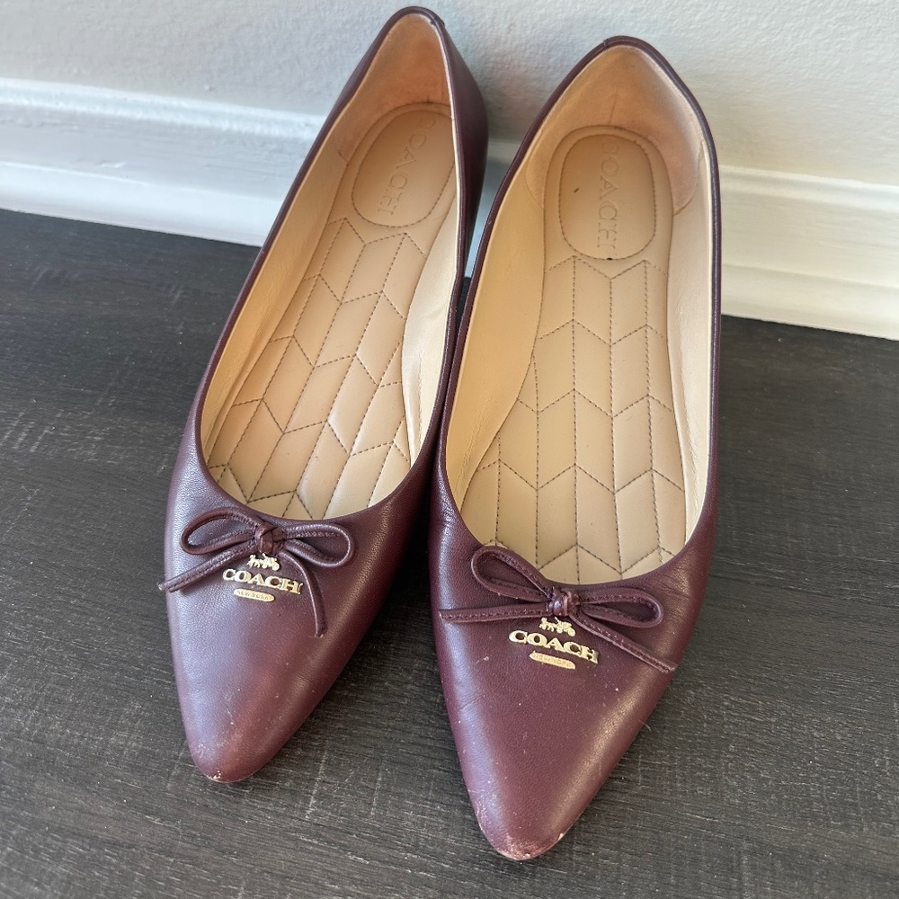 COACH ANNABEL LEATHER BALLET SHOES